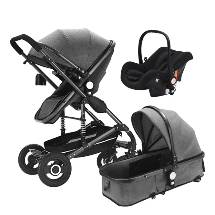Ergonomic 3-in-1 Combination Pushchair & Carrycot Travel System