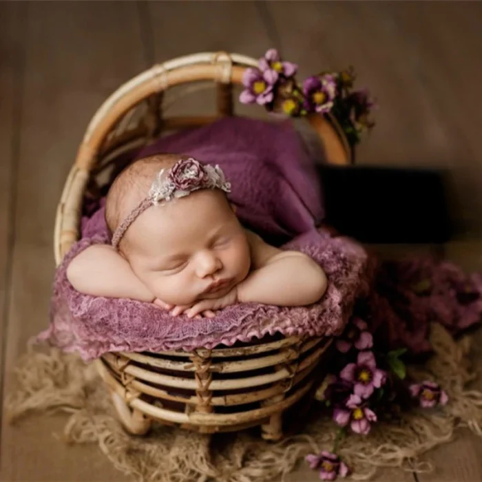 Handcrafted Artisanal Rattan Newborn Photography Nest